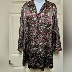 Vintage 90’s Paisley Button Close Gown Victoria's Secret Women's Vneck SzXS